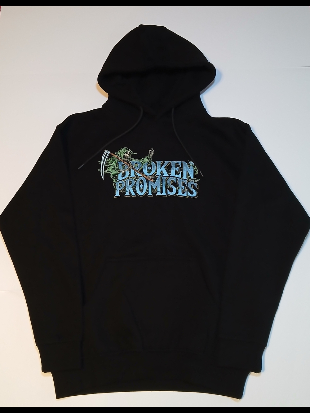 Broken Promises Black Pullover Hoodie with Graphic